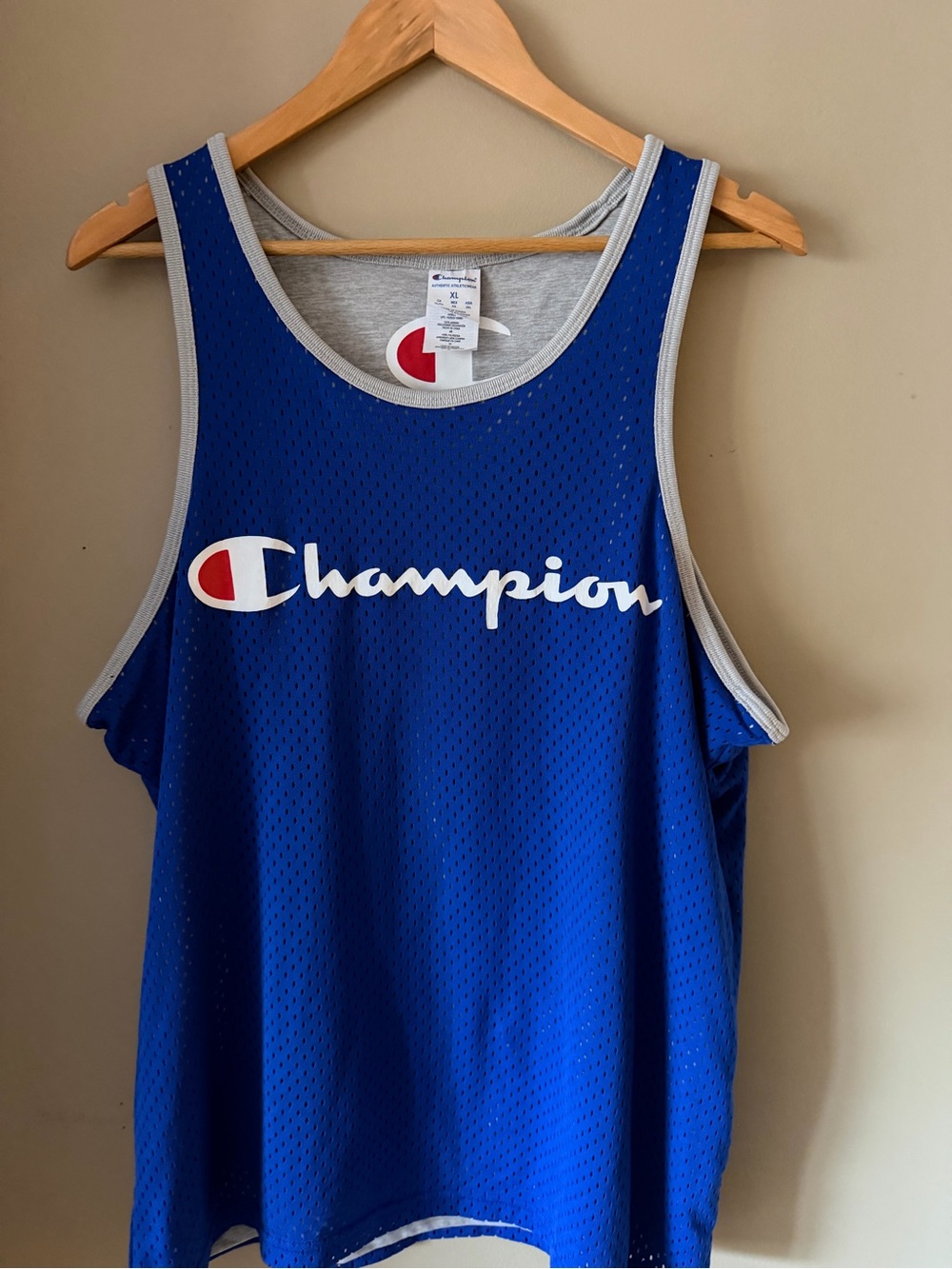 Champion Reversible Mesh Tank Top Blue Grey XL